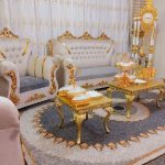 فروش یک سیت مبل رنگ طوسی  هفت نفره