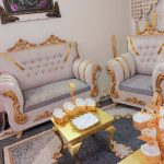 فروش یک سیت مبل رنگ طوسی  هفت نفره
