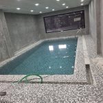 کاشی پشت توری استخر آب بندی استخر کاشی سرامیک ساختمان با هر ابعادی